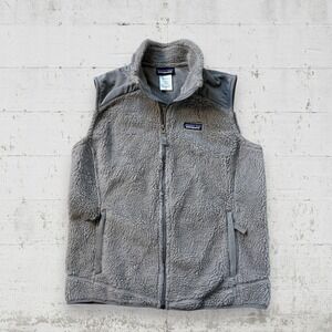 Patagonia Retro X Vest Fleece XL Women Gray Deep‎ Pile Sherpa Full Zip Gilet